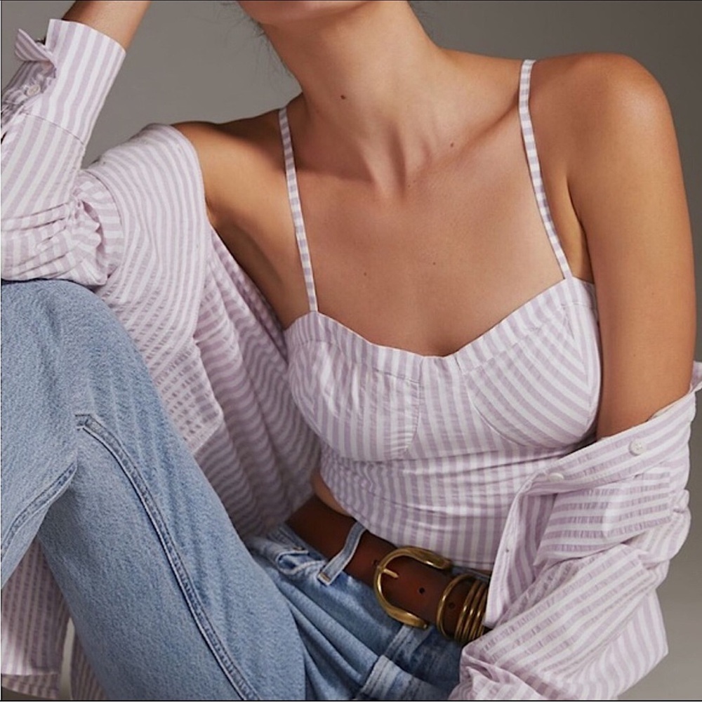 Anthropologie Lavender Striped Camisole